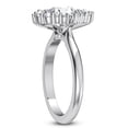 thumbnail image 2 of Eloya Jewel Solitaire Floral Halo Moissanite Ring - 2.1 Ct Round Cut Moissanite - Prong Setting 14K White Gold Plated Engagement and Wedding Moissanite Ring - Halo Solitaire with Accent Ring, 2 of 3