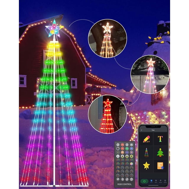 Controles de Avatar para Árboles de Navidad de 8 Pies, Control Inteligente de Aplicaciones, 355 LED