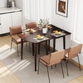 thumbnail image 4 of Costway Extendable Dining Table Set with 2 Half-Round & 1 Rectangular Tables for 6-8 People Walnut, 4 of 10