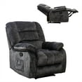 thumbnail image 3 of Bonzy Home 36'' Massage Recliner Chair with Heat and Vibration – Soft Fabric Manual Reclining Chair for Living Room and Bedroom – Dark Gray, 3 of 9