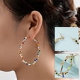 thumbnail image 2 of Pendientes HUOGUO Ethnic Pearl Classic Hollow Alloy para mujer, 2 of 3