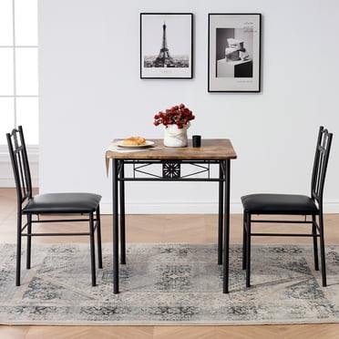 Small Kitchen Table Set for 3, Modern Dining Room Table Set with 3 ...