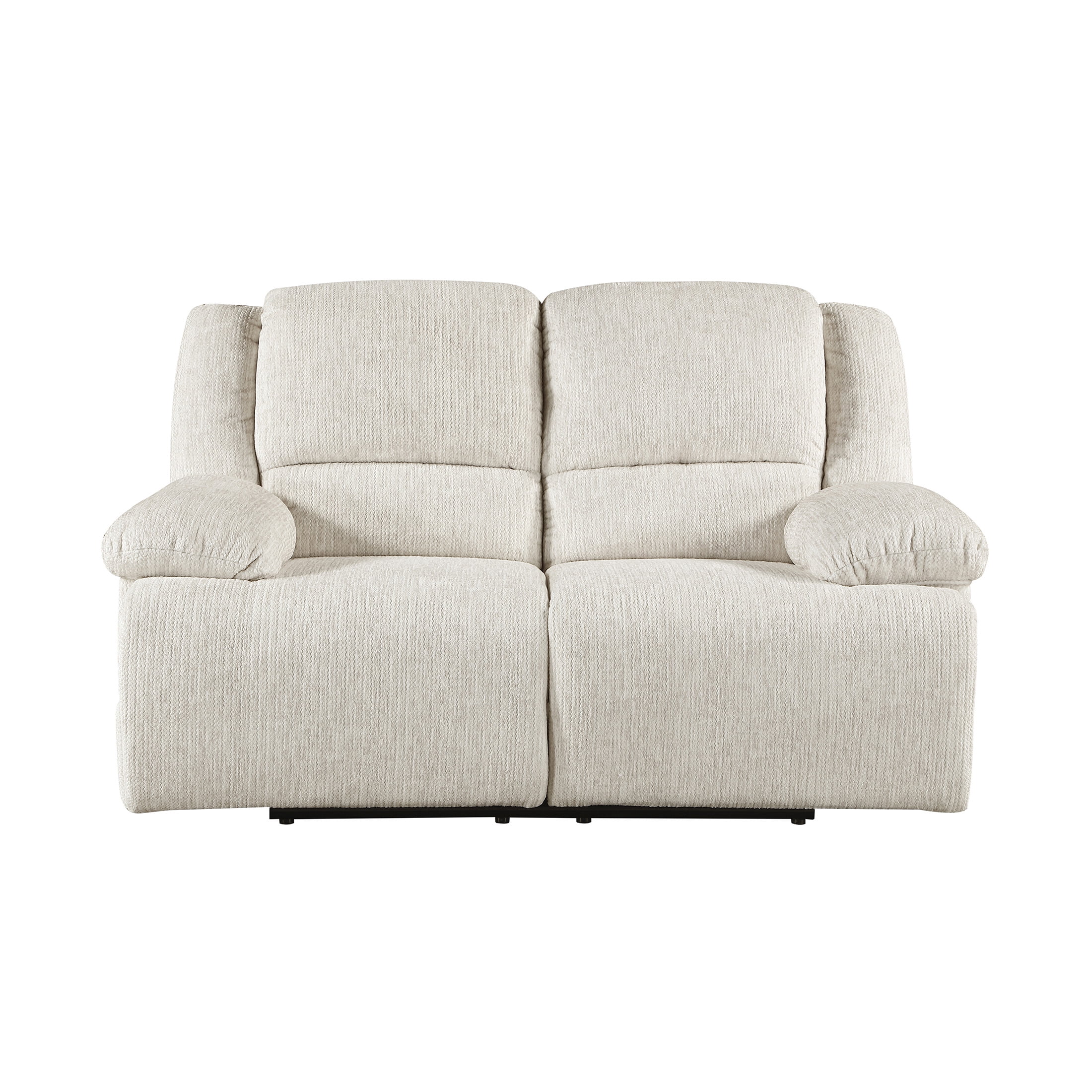 OakvillePark Modenza Microfiber Manual Double Reclining Love Seat, Vanilla-Beige