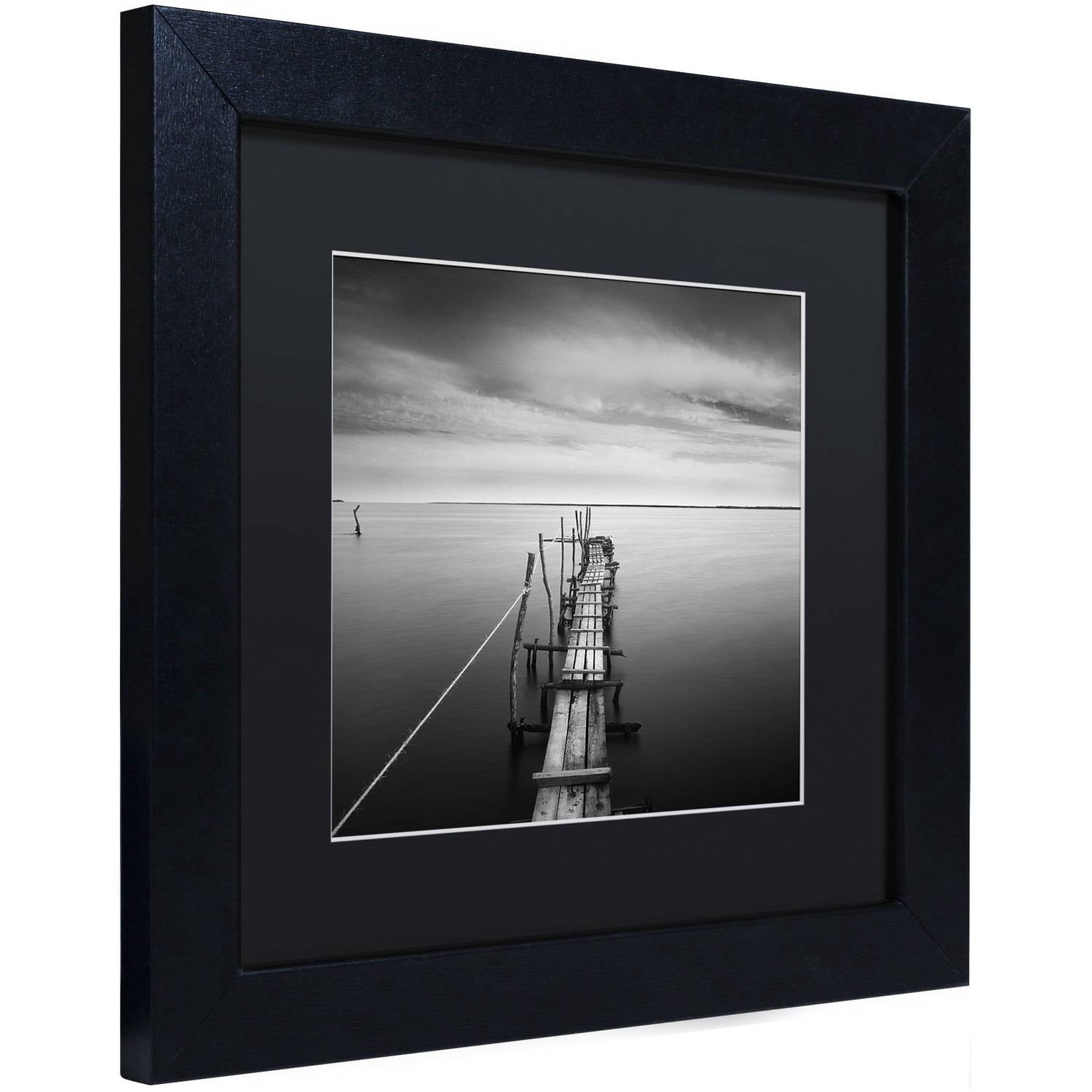Moises Levy 'Direction' Black Matted Framed Art