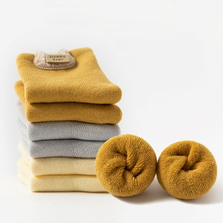 

Zhaomeidaxi 3Pairs Ankle Crew Socks with Grips Baby Toddler Kids Unisex Warm Thick Cotton Socks