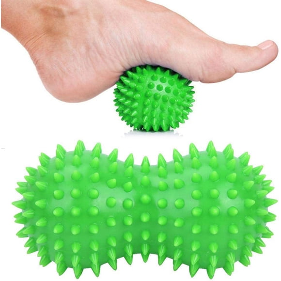 Peanut Spiky Massage Ball, Foot Massage Ball Roller, Massaging Hand Foot Massager Roller Ball Tension Muscle Relax, Spiky Peanut Massager for Plantar Fasciitis