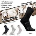 thumbnail image 2 of Pack de 3 calcetines Socks Busy de lana para hombre, senderismo y correr, color negro, 2 of 7