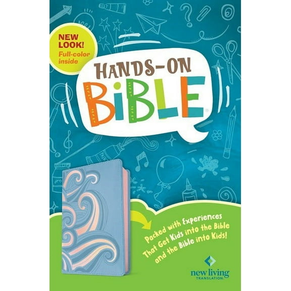 NLT Hands-On Bible (Third Edition)-Periwinkle Pink Waves LeatherLike