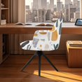 thumbnail image 3 of Xoenoiee Abstract Boho Geometric Art Print Velvet Curved Back Dining Room Chair Covers with Arms Stretch Swivel Bar Stool Chair Slipcover, Removable Vanity Office Desk Armchair Protector Covers, 3 of 7