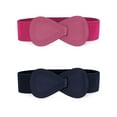 thumbnail image 1 of Cinturones elásticos para mujer INSPIRE CHIC de 2 piezas con hebilla de interconexión, cinturón elástico para vestido de 85 cm/33.5" en azul marino y rosa rojo, 1 of 1