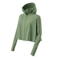 thumbnail image 5 of Mdesiwst Women Sunscreen Coat Zipper Opening Hooded Face Nack Protection Ice Silk Anti-UV Thin Soft Breathable Long Sleeve Color Matching Cycling Camping Jacket, 5 of 7