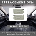 thumbnail image 3 of Driver And Passenger Side Car Sun Visor With Makeup Mirror For Infiniti QX60‌ 2013 2014 2015 2016 2017 2018 Accessories, Replacement Number 96401-9PB0A-light Grey, 3 of 6