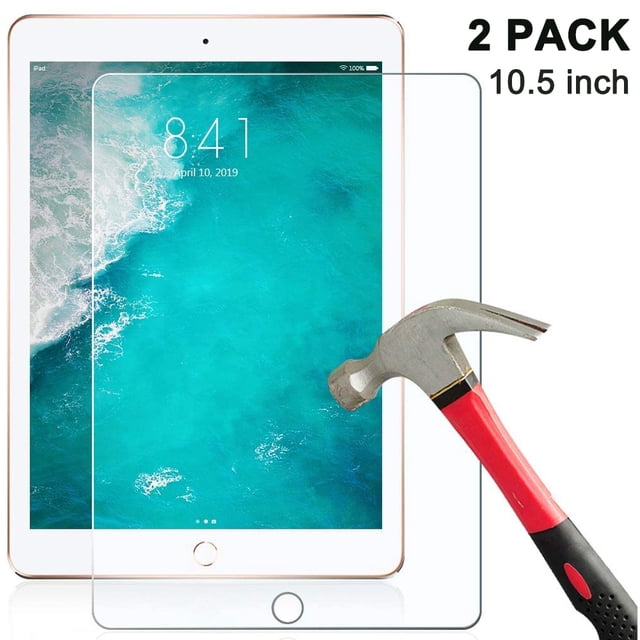 Lot de 2 Protecteur d'Écran de Trempage pour Ipad Pro 10.5 Pouces, Compatible avec Haute Sensibilité Tactile, Anti-Reflet, Résistant aux Rayures
