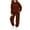 Coffee, variant on xaoyunyn 2 Piece Tracksuit Outfits for Girl Solid Color Heart Print Sweatshirt Long Jogger Pants Set with Pockets 2-13 Years