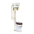 thumbnail image 1 of Vintage Victorian Style Bathroom Porcelain Toilet Doll House Miniature White + Gold, 1 of 5