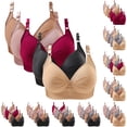 thumbnail image 2 of VISALY bra packs Cotton Bralette, Women's Mixed Color 5-Pack Underwear Women Lace Back Shaping Cup, Plus Size Strapless Bras for Women Strapless Bras Large Bust, 5-Pack | Hot Pink,3XL/46, 2 of 7