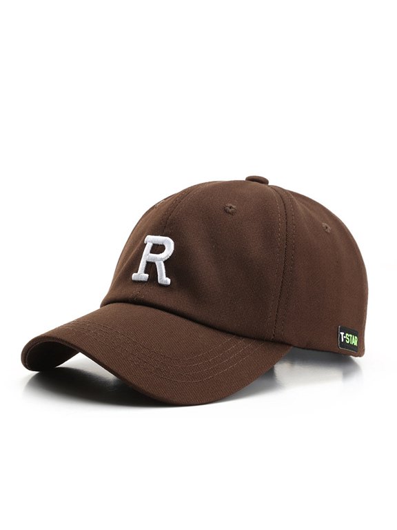 New Fashion Baseball Cap for Women and Men Cotton Soft Top Hats Embroidery Letter R Summer Sun Caps Casual Snapback Hat Unisex Embroidery Hat Cotton Embroidered Casual Men's Baseball Cap Letter R