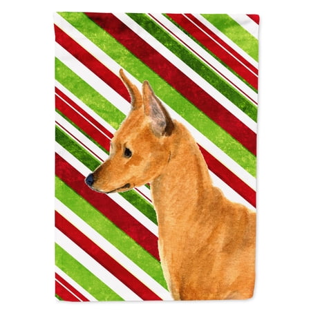 Carolines Treasures SS4535-FLAG-PARENT Min Pin Candy Cane Holiday Christmas Flag multicolor