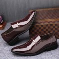 thumbnail image 5 of Men's Patent Leather Pointed-Toe Loafers - Formal Slip-On Dress Shoes with Metal Buckle, 5 of 8