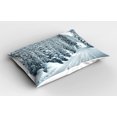 thumbnail image 2 of Ambesonne Winter Pillow Sham, Ski Theme Snowy Road, 26" X 20", Black White, 2 of 2