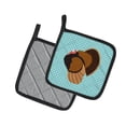 thumbnail image 2 of Caroline's Treasures Bronze Turkey Blue Check Pair of Pot Holders, 2 of 3