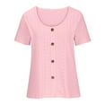 thumbnail image 3 of BLVB Summer Tops for Women Dressy Casual Plain T Shirts Cutout Loose Short Sleeve Tees Trendy Outfits, 3 of 5