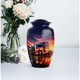 thumbnail image 5 of Sunset Truck Cremation Urn, 1 Large And 4 Mini Urn For Ashes, Trucker Tribute Funeral Urns For Adult Human Ashes, American Flag Memorial Urns, (Size 10 Inch 1 Pcs & Size 3 Inch, 2 Pcs), 5 of 5