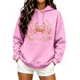 thumbnail image 2 of Hoodies for Women Oversized Crab Ladies Summer Lightweight Hooded Sweatshirt Ocean Beach Graphic Pullover Long Sleeve Hoodie Top with Pocket, 2 of 5
