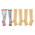 thumbnail image 1 of 3 pares de calcetines de compresión con cremallera, transpirables, con punta abierta sobre la pantorrilla, calcetines deportivos de compresión para hombres y mujeres, ciclismo XXL YUNYI BRAND  Deportes, 1 of 8