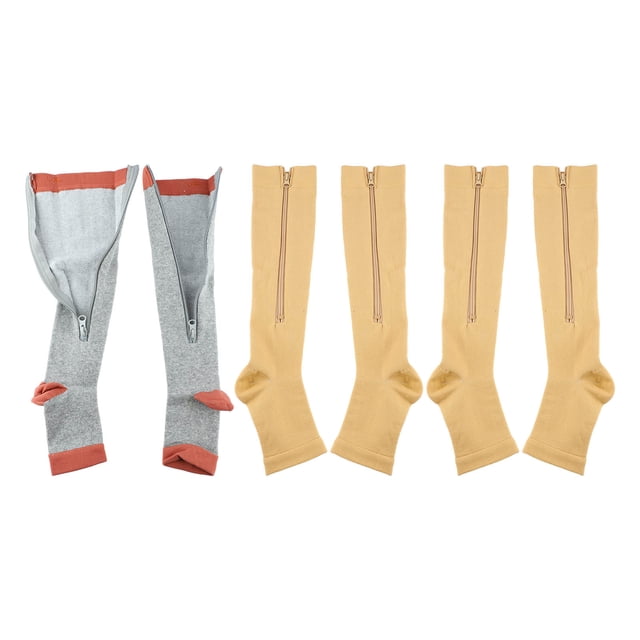 3 pares de calcetines de compresión con cremallera, transpirables, con punta abierta sobre la pantorrilla, calcetines deportivos de compresión para hombres y mujeres, ciclismo XXL YUNYI BRAND Deportes