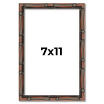 7x11 Frame Brown Bamboo with Dark Coffee/Walnut Finish | Solid Wood Picture Frame Width 0.75 Inches
