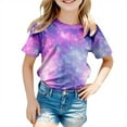 thumbnail image 4 of Space Galaxy Shirts Toddler Girls 3D Print Graphic Tees Short Sleeve Casual Loose Crewneck T-Shirt Funny Colorful Shirt Soft Breathable Summer Clothing 3-4 Years, 4 of 4