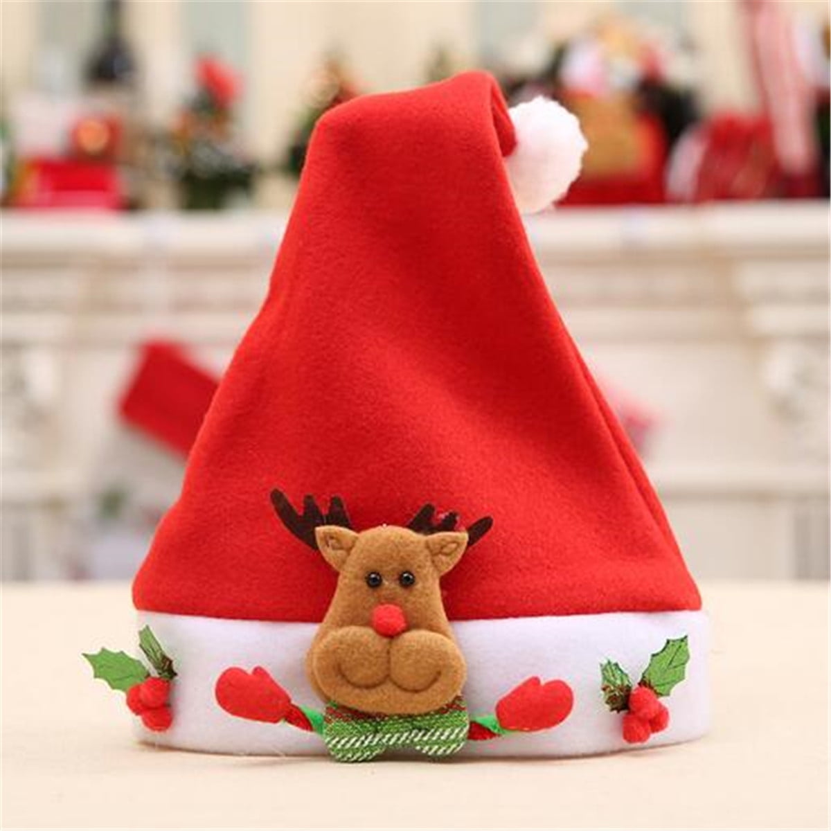Red Christmas Party Novelty Hat Holiday Santa Costume Claus Xmas Cap