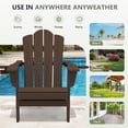 thumbnail image 5 of LOYALICE Folding Adirondack Chair Set of 2 with Dual Cup Holders, All-Weather HDPE Outdoor Patio Chair for Backyard, Poolside, Garden, Fire Pit, Coffee, 5 of 10