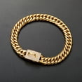 thumbnail image 2 of CZ Fashion Necklace Metal Curb Gold Chain Puppy Link Medium Large Pets Dog Collar, 2 of 9
