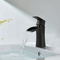 thumbnail image 3 of Proox  Single Handle Bathroom Waterfall Faucet Single w/ Drain Assembly Matte Black Matte, 3 of 5
