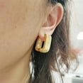 thumbnail image 4 of Pendientes de Aro de Circonita ANGGREK Chapado En Oro Cobre, 4 of 7
