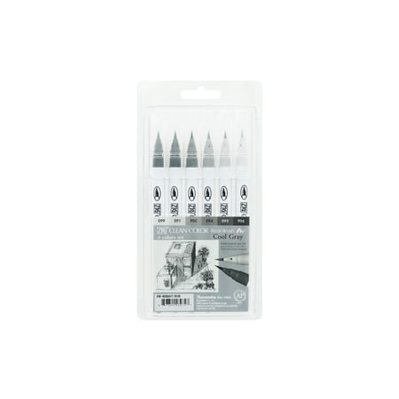 UPC: 0847340039747 | Zig Clean Color Real Brush Mark St 6VB Cl Gray 6pc