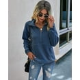 thumbnail image 3 of PRETTYGARDEN Women's Casual Long Sleeve Lapel Zipper Sweatshirt Drawstring Loose Pullover Tops, 3 of 7