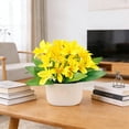 thumbnail image 1 of Artificial Flower Decorationfake Flower Bouquet With Vase Lowmaintenance Desktop Ornament For Bedroombathroomwedding And Party Decoration, 1 of 6