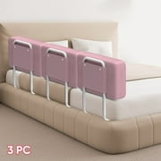Kidsbuddy 19.7" Toddler Bed Rails Guard Foldable Portable Kids Bed Rail 5 Hole Height Adjustable Bed Rails for Toddlers, 3PC, Pink
