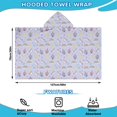 thumbnail image 2 of Purple Cartoon Unicorn Castle Rainbow Moon Heart Hooded Bath Towel，50"x30" for Ages 3 To 12 Kids, Quick Dry Lightweight Soft Microfiber Hood Beach Towel Cover Up for Kids, 2 of 7