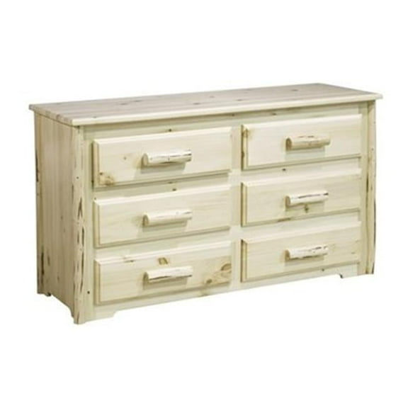 Dresser with 6 Drawer - Clear Lacquer