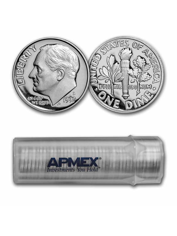 Collectible 90% Silver Roosevelt Dimes 50-Coin Roll Proof