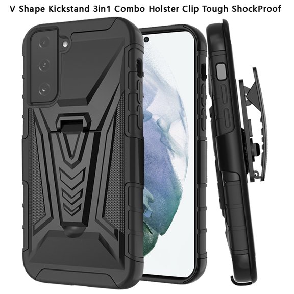 For Samsung Galaxy S21 Ultra Combo Rugged Swivel Belt Clip Holster Heavy Duty Hybrid Armor Rubber Kickstand Stand Cover ,Xpm Phone Case [ Black ]
