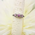 thumbnail image 2 of Dazzlingrock Collection 14K Round Pink Sapphire & White Diamond 3 Stone Split Shank Engagement Ring, White Gold, Size 7.5, 2 of 5