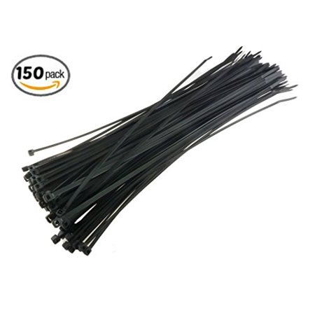 Black Nylon Cable-Zip Ties Heavy Duty 10 Inches Long 150 Count Mega ...