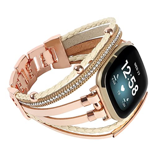 Posh Leather Bands Compatible with Fitbit Versa 3/Fitbit Sense, Women ...