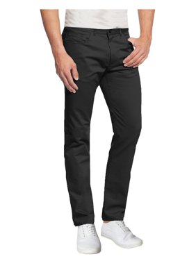 GBH Mens 5-Pocket Flat Front Cotton Stretch Casual Chino Pants