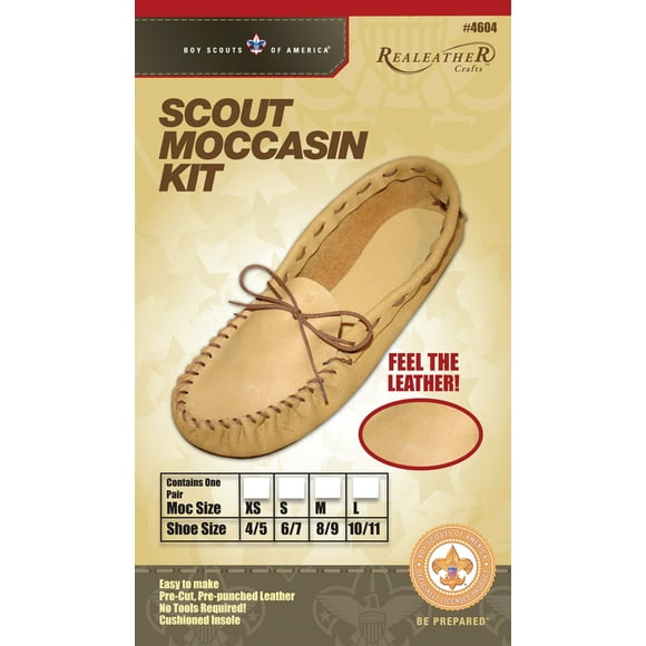 Realeather Artisanat Cuir Mocassin Kit, Taille 10/11, Or/tan